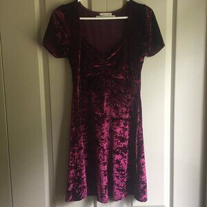 CRUSHED VELVET SKATER DRESS